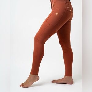SYNC EQUESTRIAN Fleeced Euro Suede Rust Color Breeches